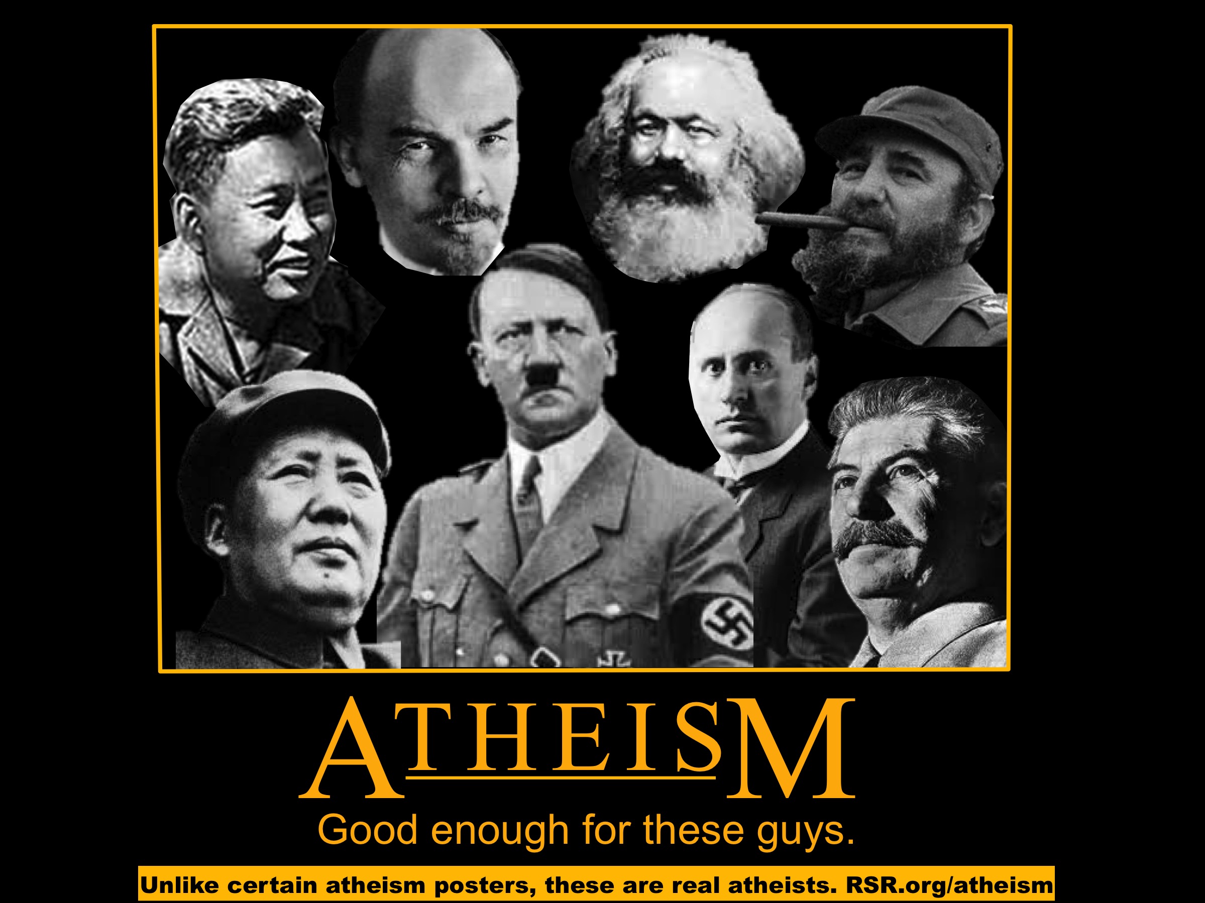 atheism poster inspired by Ray Comfort's Evolution vs. God